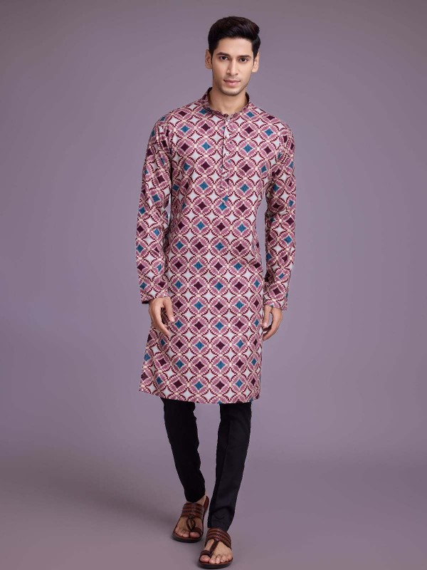 Dusty Pink Rayon Readymade Kurta